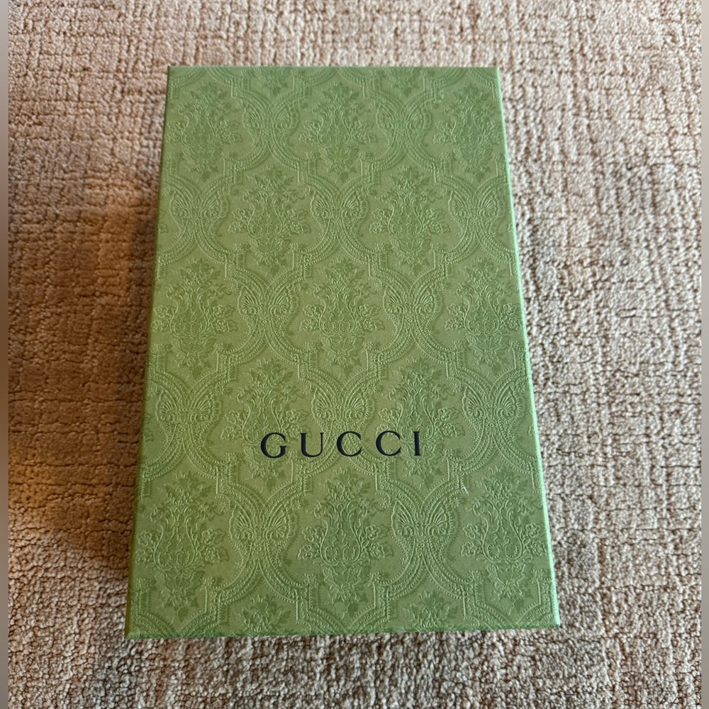 NEW GUCCI Priscilla 85 Black Leather Slingback Pump w Matte Gold Heel size 36 - Picture 10 of 11